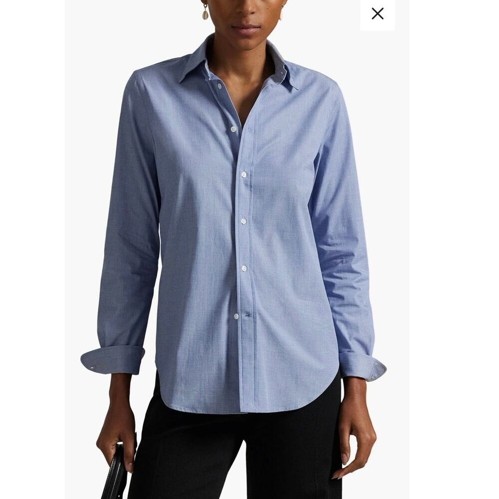 NWOT Polo by Ralph Lauren Slim Fit Cotton Button-Down Shirt in Dark Royal SZ 10
